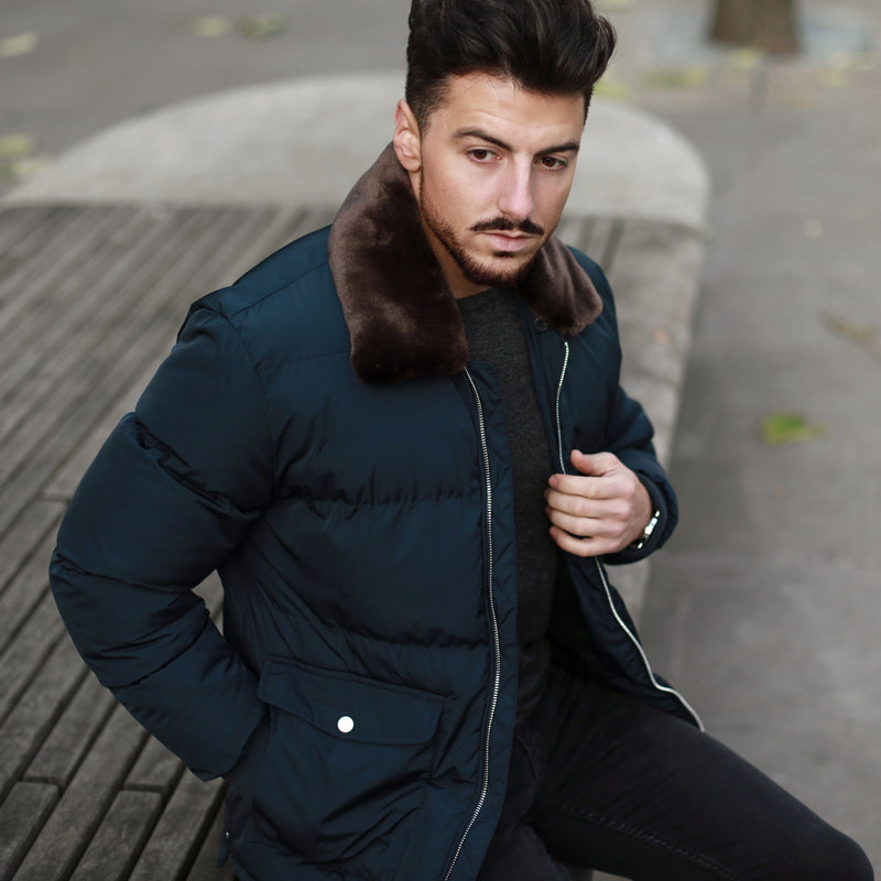 Lahaina Puffer Jacket in True Navy - Nines Collection