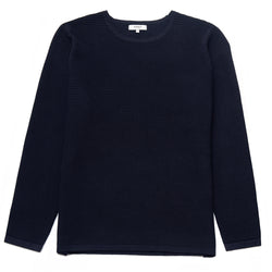 Dunworth Ribbed Crew Neck Jumper in Navy - Nines Collection