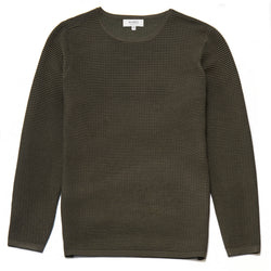 Dunworth Ribbed Crew Neck Jumper in Khaki - Nines Collection