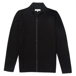 Hesketh Funnel Neck Zip Through Cardigan in Black - Nines Collection