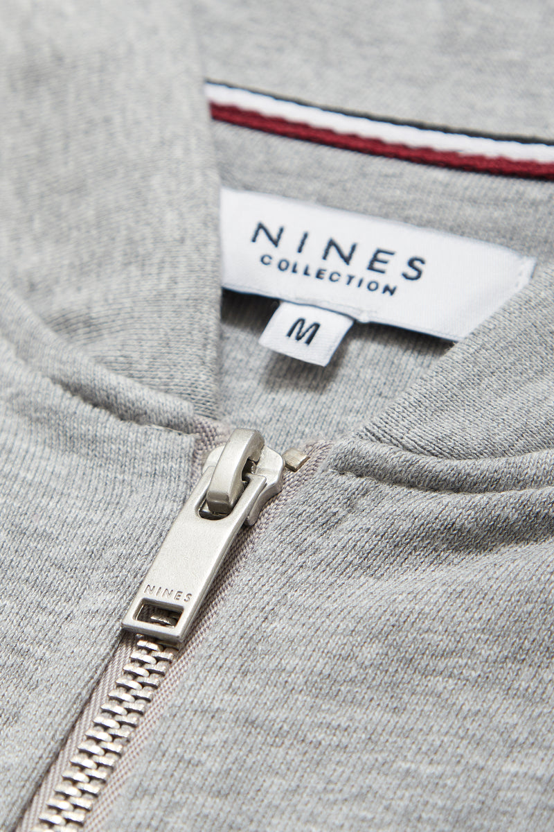 Nino Zip Through Bomber in Grey Marl - Nines Collection