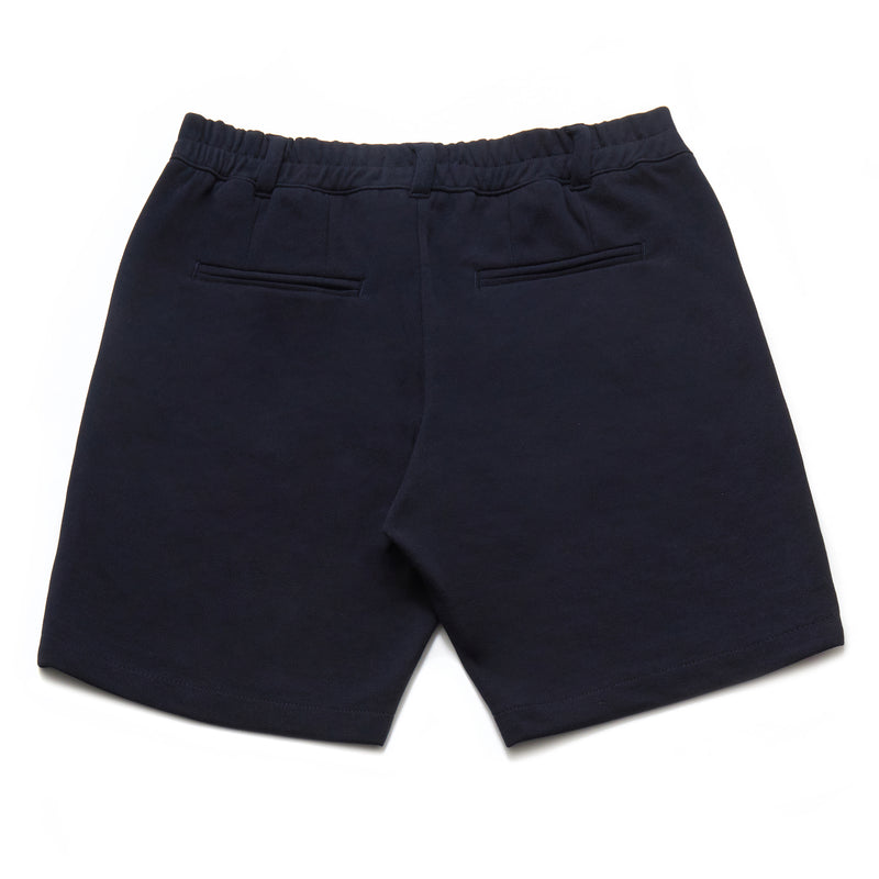 Hydra Cotton Blend Pique Shorts in Navy - Nines Collection