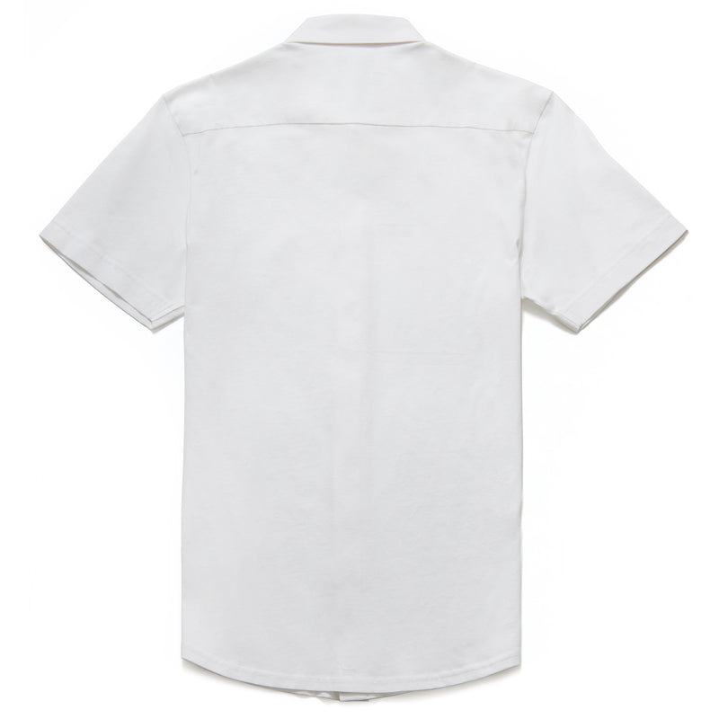 Potenza Mercerised Short Sleeved Shirt in White - Nines Collection
