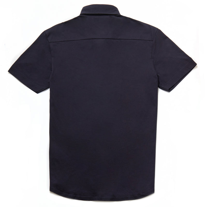 Potenza Mercerised Short Sleeved Shirt in Navy - Nines Collection