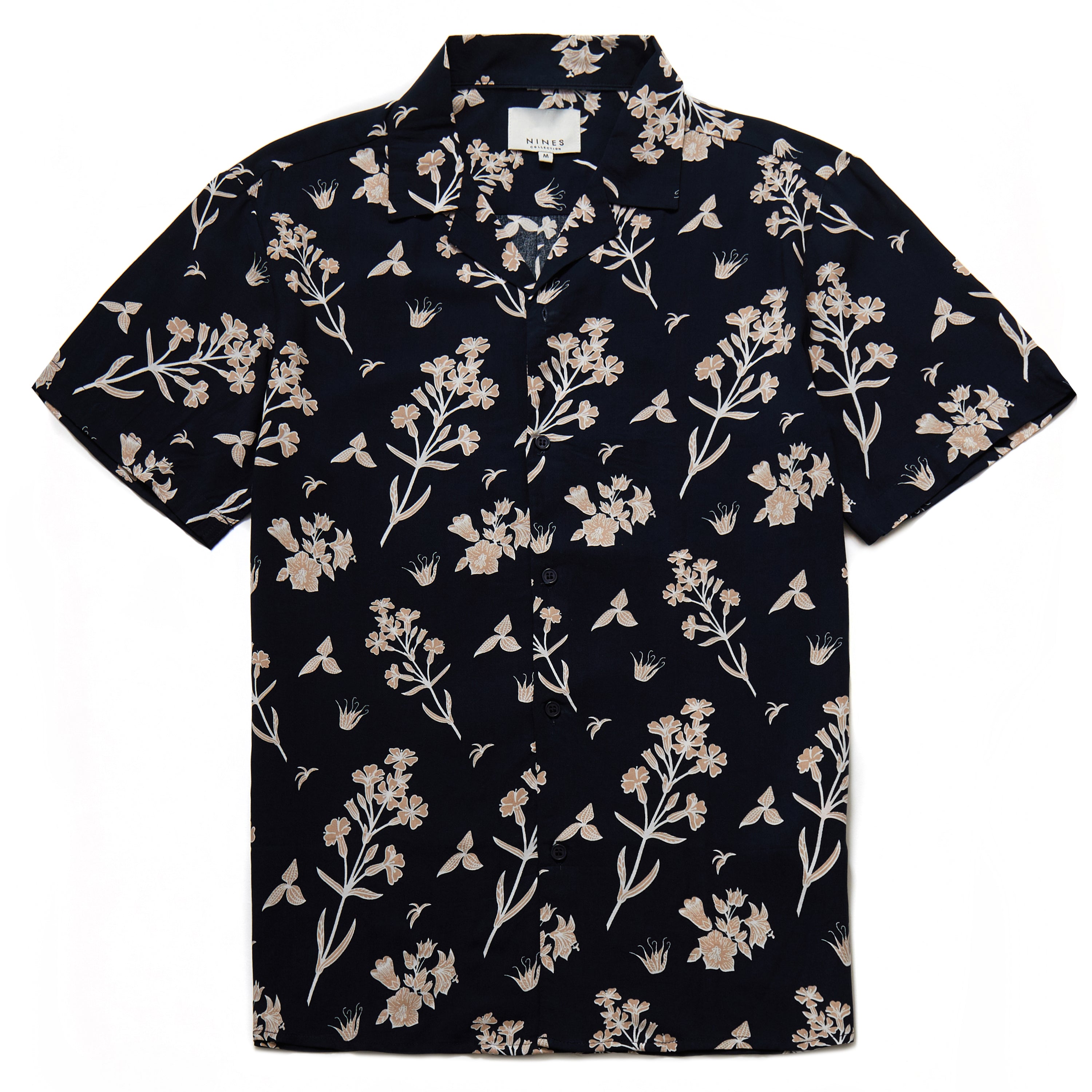 Alfa Forest Floral Print Shirt in Navy – Nines Collection