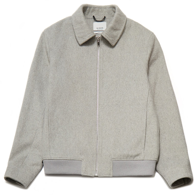 Jaron Wool Blend Harrington Jacket in Silver Grey - Nines Collection