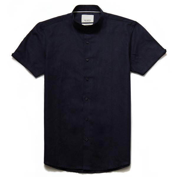 Zagato Linen Blend Grandad Collar Shirt