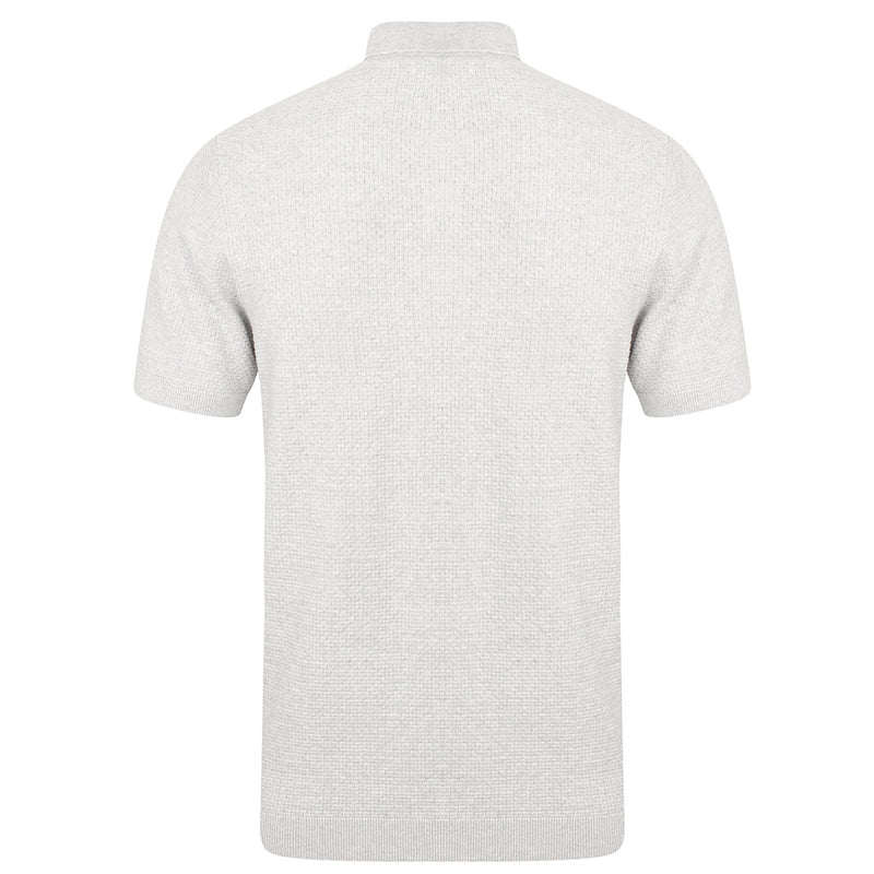 Boulle Textured Polo Shirt With Short Sleeves