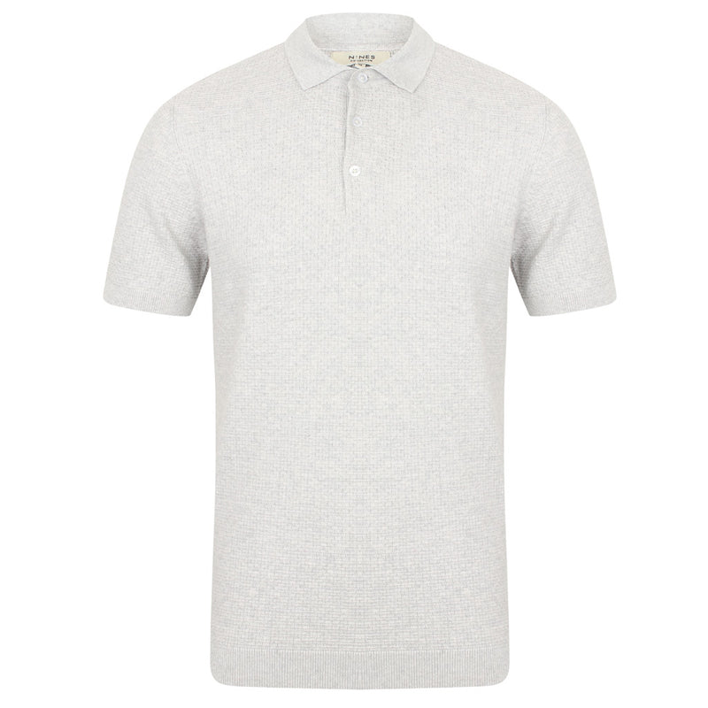Boulle Textured Polo Shirt With Short Sleeves