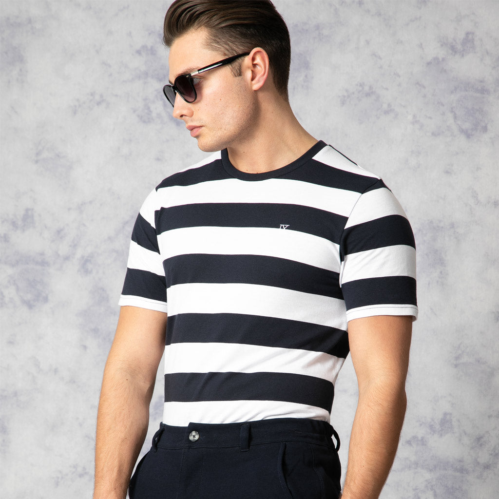 Edgehill Men's Cotton Stripe T-Shirt | Nines Collection