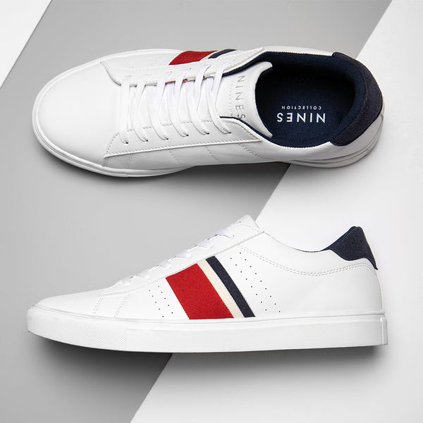 Fabian White Trainers With Contrasting Stripes