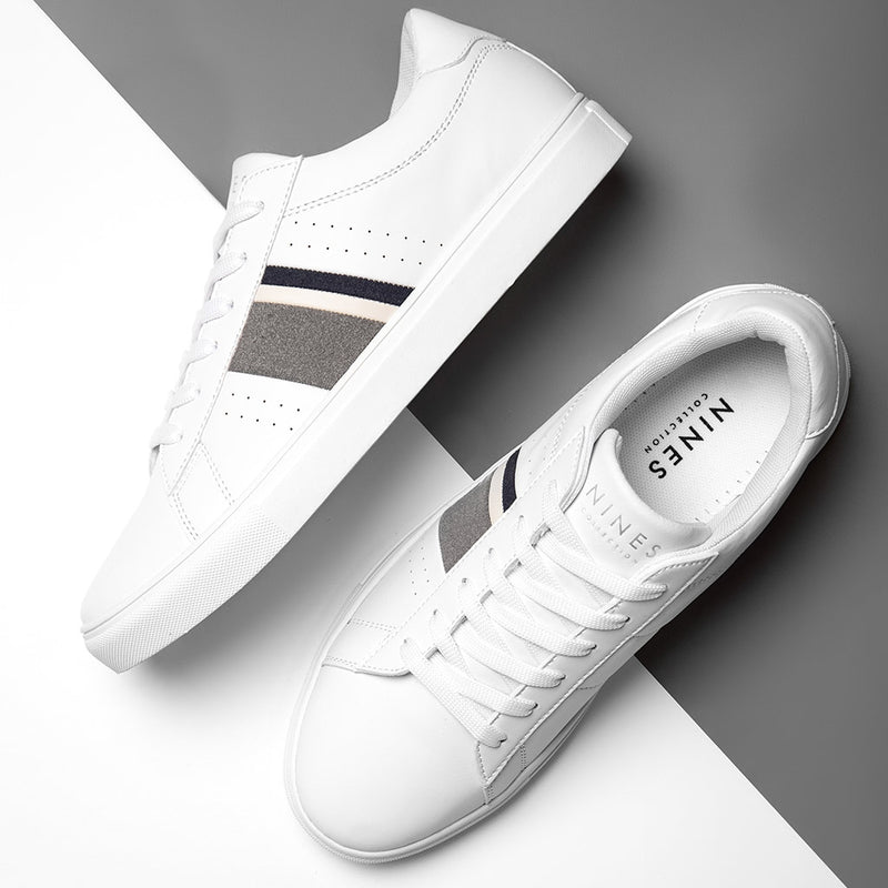 Fabian White Trainers With Contrasting Stripe Detail
