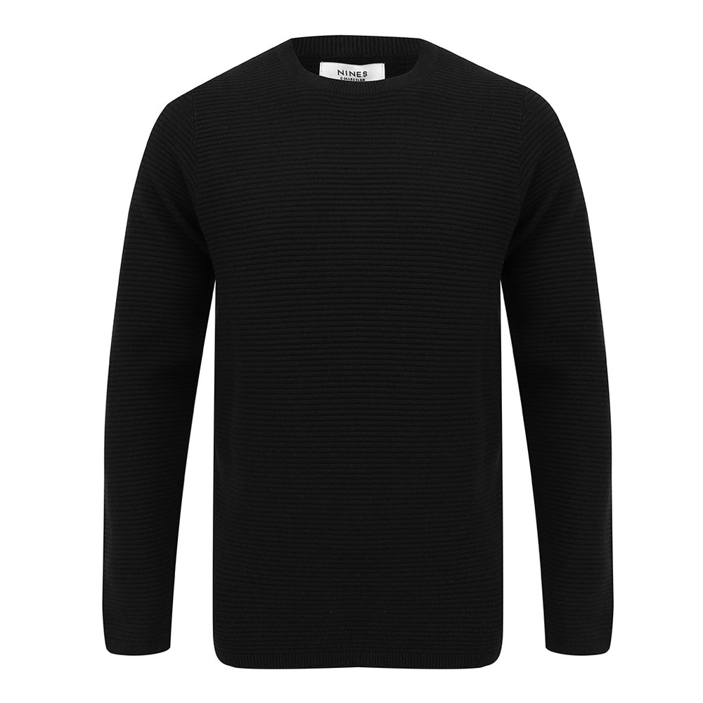 Drawer - ジプソフィア　gypsohila Rib CrewNeck Knit ブラック ジプソフィアgypsohila Rib CrewNeck Knit ニット