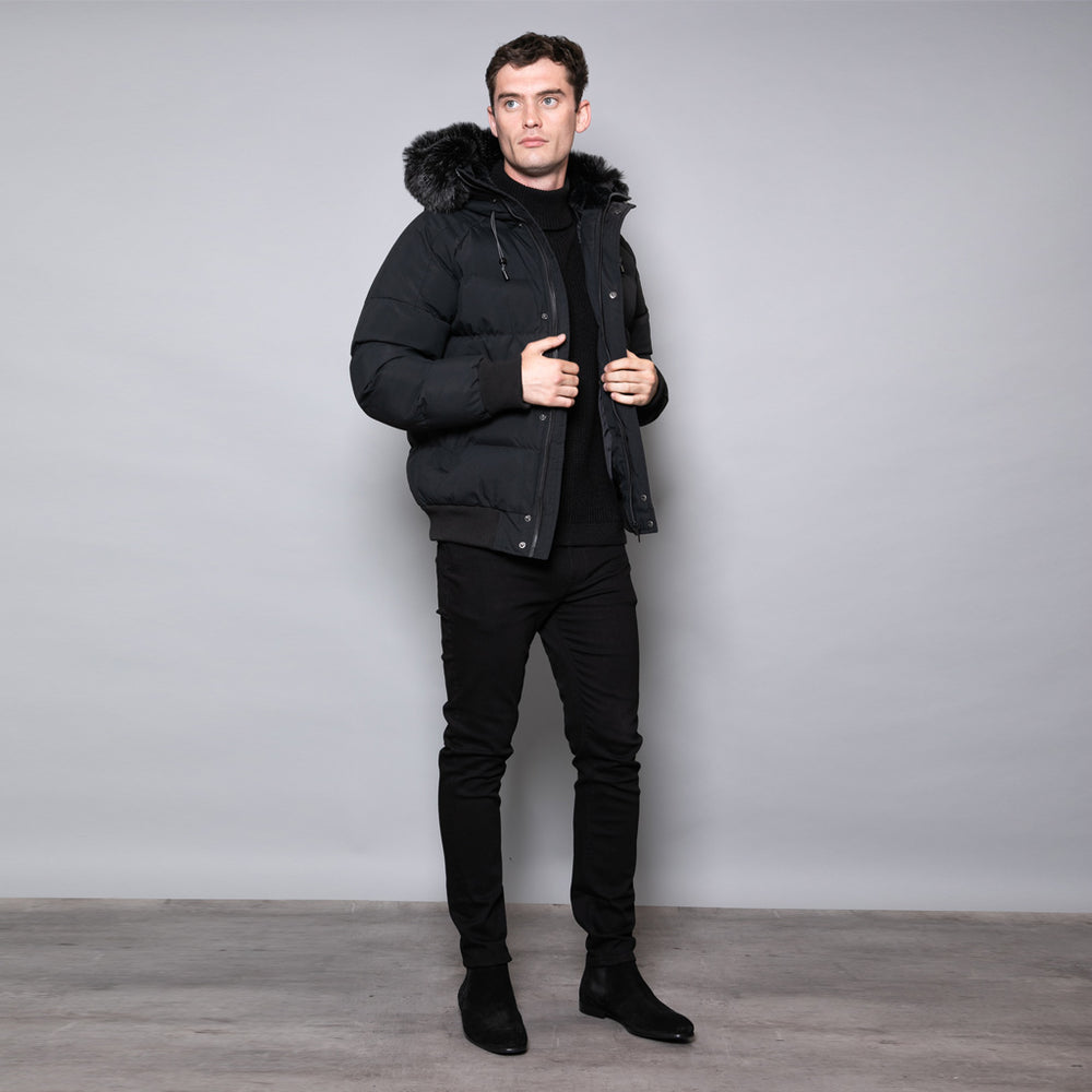 Mens faux fur puffer jacket online