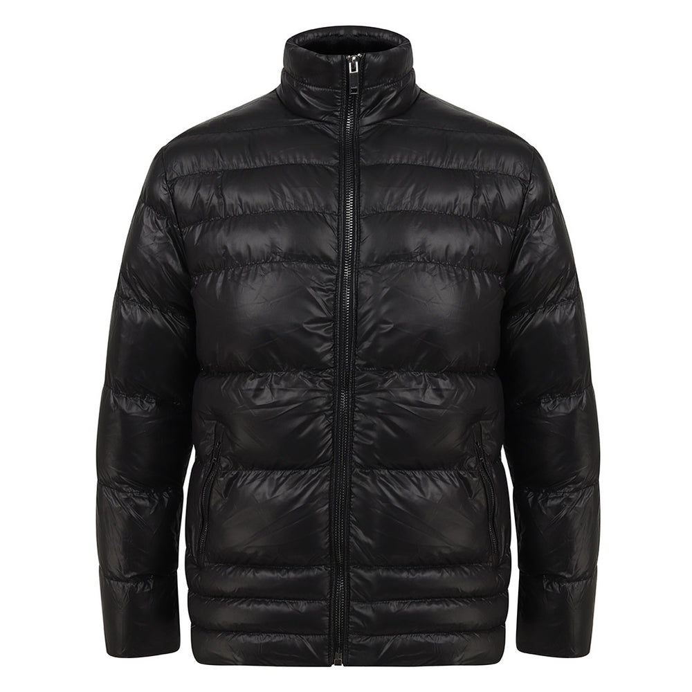 Naworth Men's Shiny Puffer Jacket In Black – Nines Collection Naworth Men's Shiny Puffer Jacket In Black – Nines Collection
