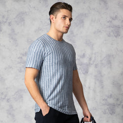 Ryburn Jacquard Vertical Stripe Jersey T-Shirt