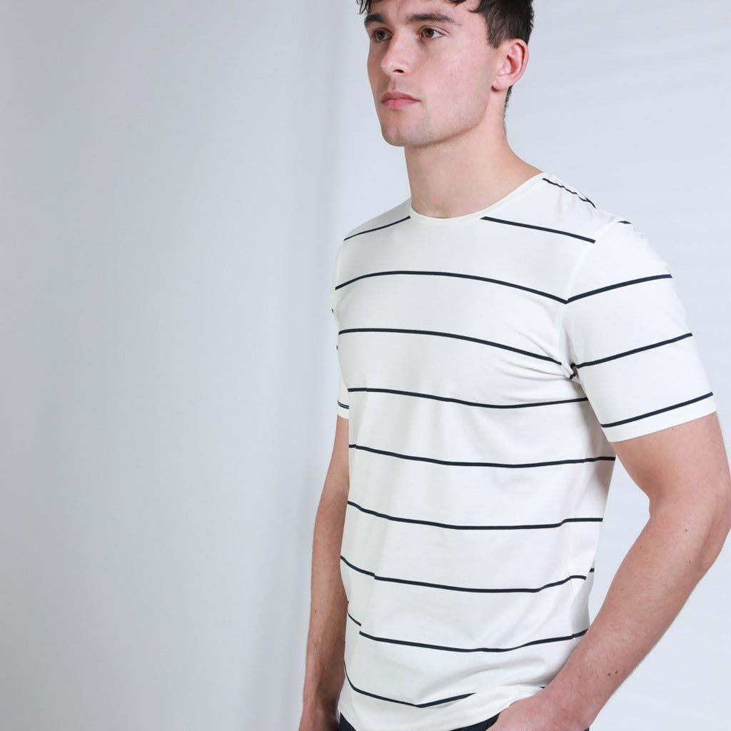 Timo Mercerised Stripe T-Shirt | Nines Collection