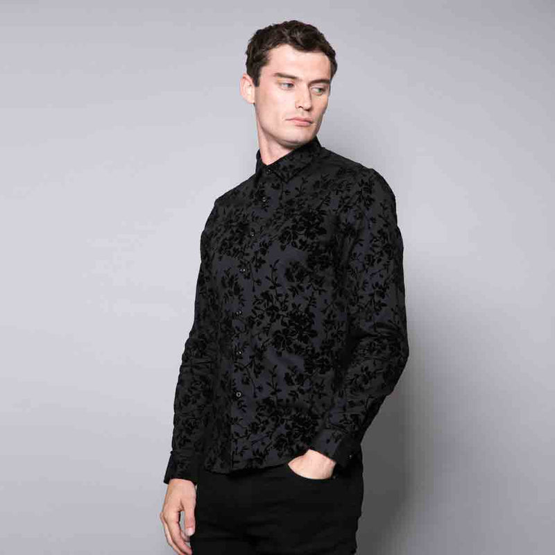 Tardi Men's Slim Fit Floral Jacquard Shirt – Nines Collection