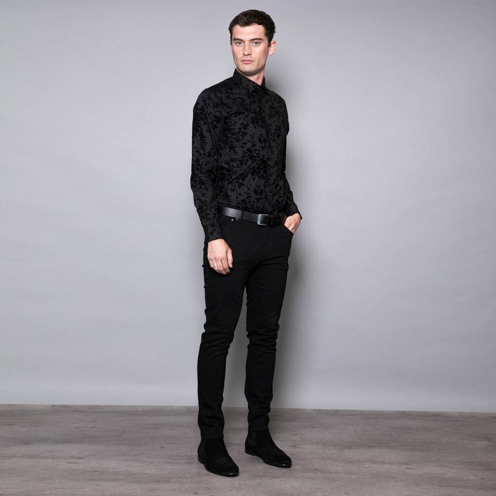 Tardi Men's Slim Fit Floral Jacquard Shirt – Nines Collection